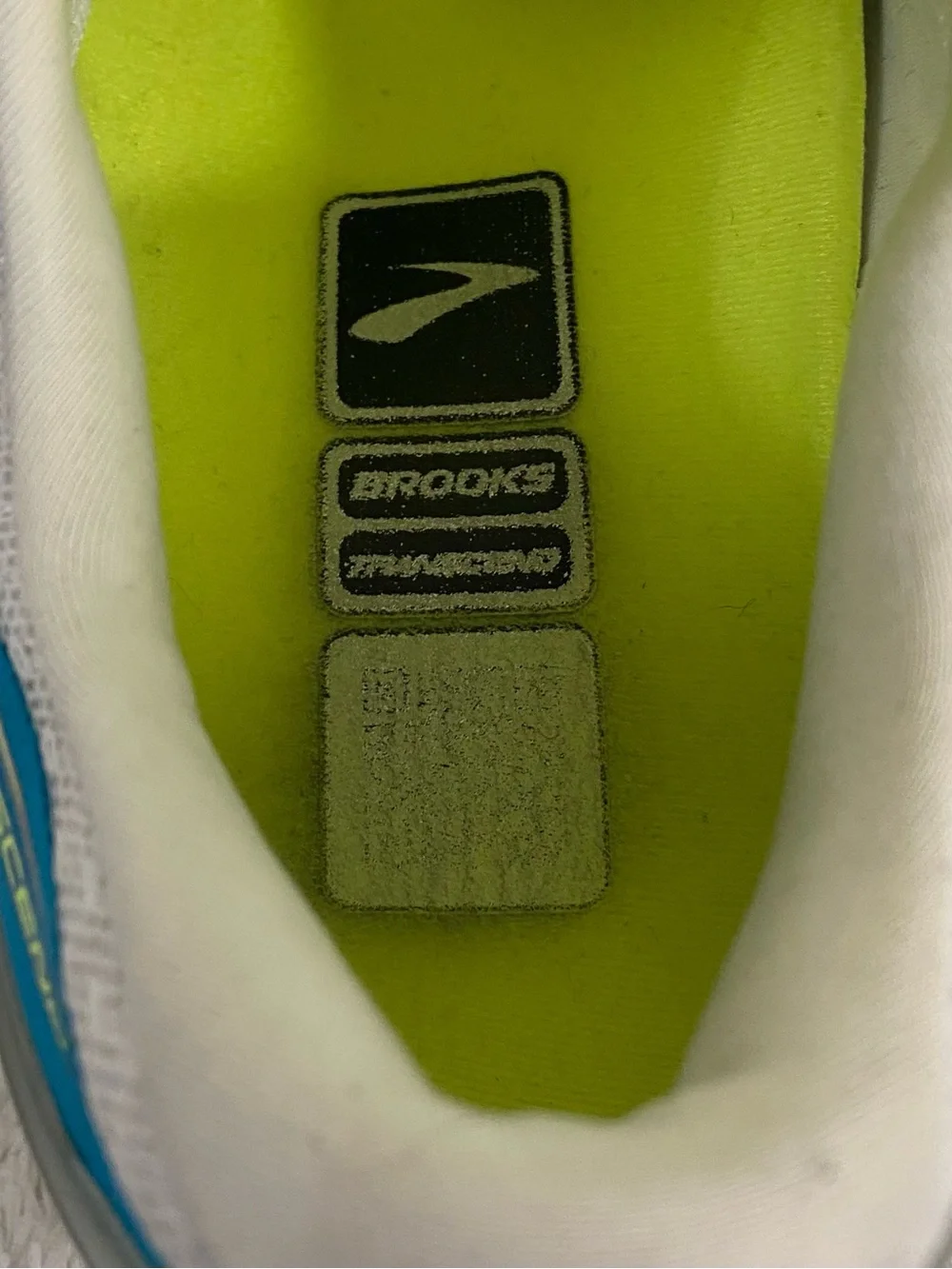 Brooks Transcend Ultimate Ride Running Shoes Women’s Size 8.5 Blue Gray Yellow